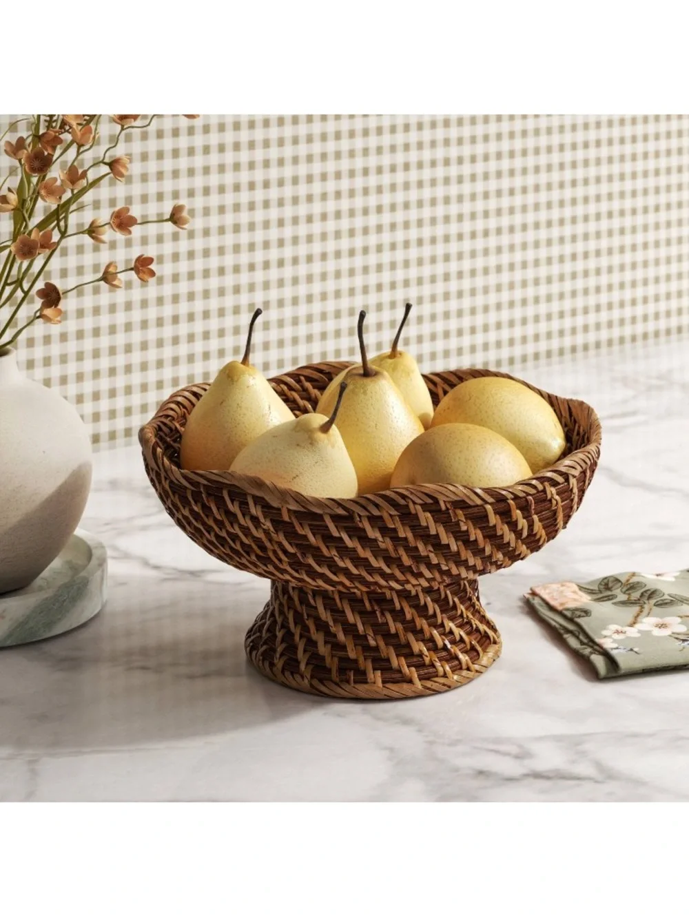 Threshold Rattan Fruit Bowl - Dark Walnut Tones